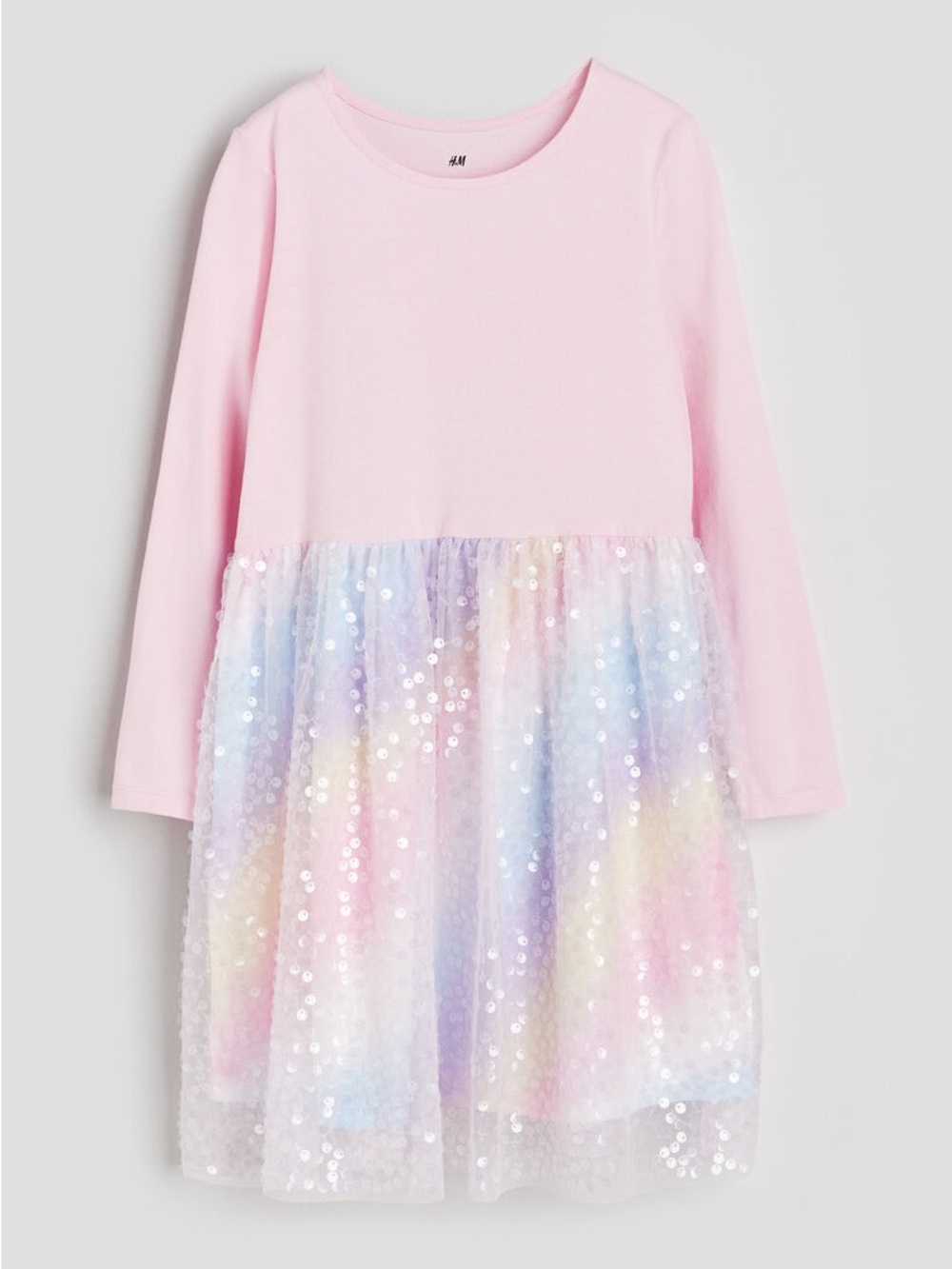 H&M Girls Sequin Skirt Jersey Dress Size 3-4 years (4T)
